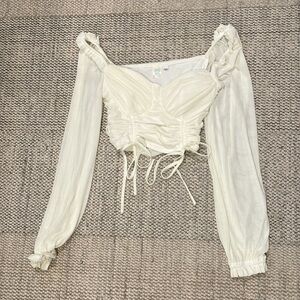 Mesh material long sleeve top!